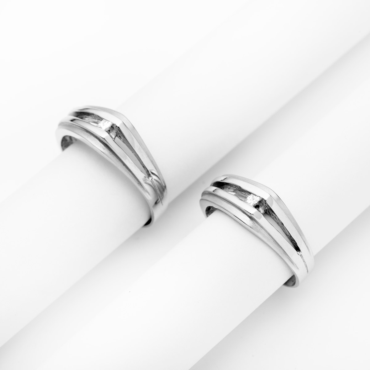 حلقه ست سفید زنانه جواهر