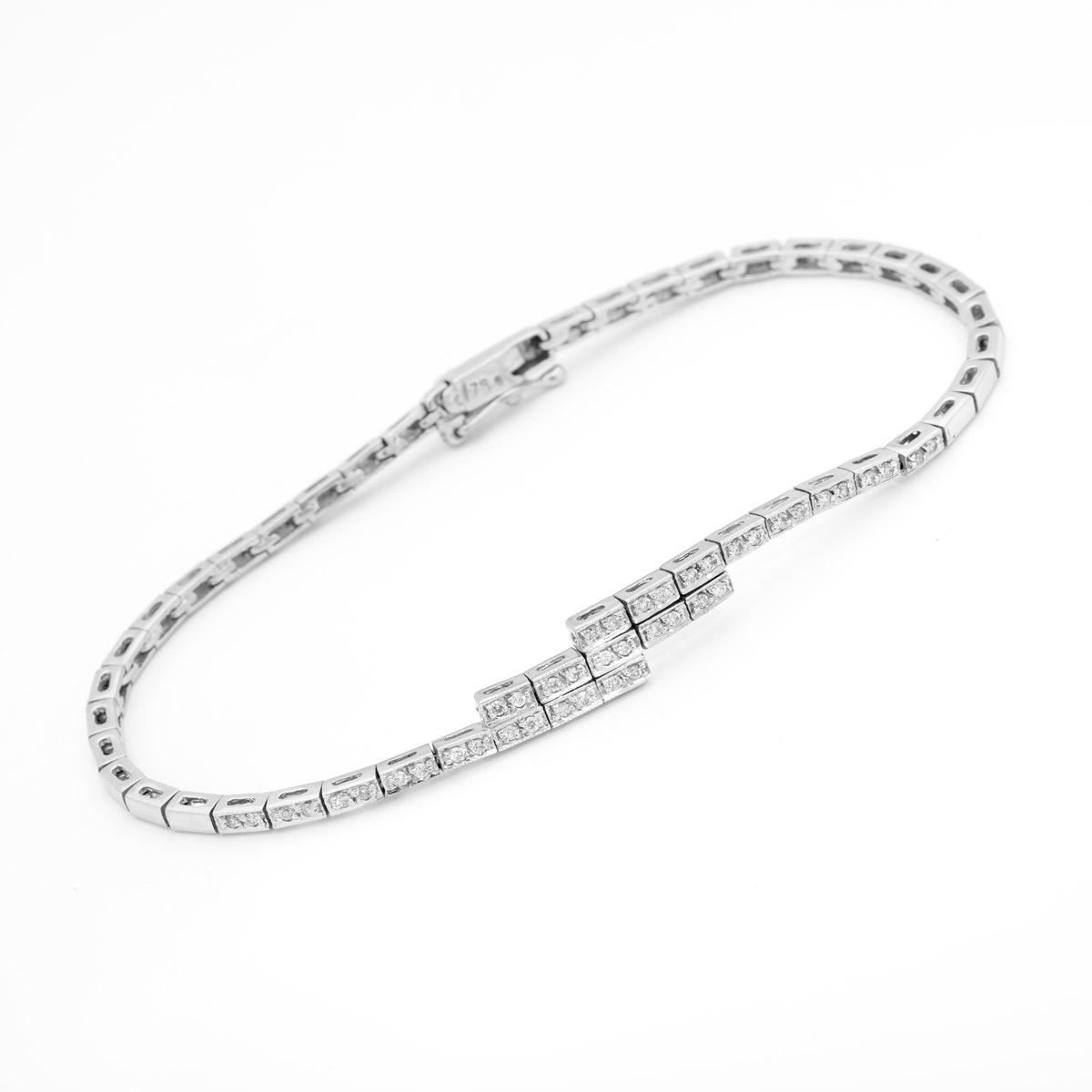 دستبند برلیان جناقی سه رج