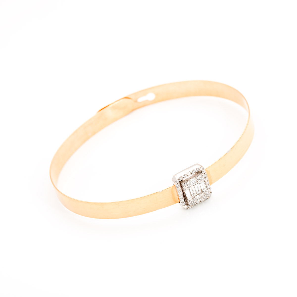 دستبند النگویی رزگلد تمام برلیان