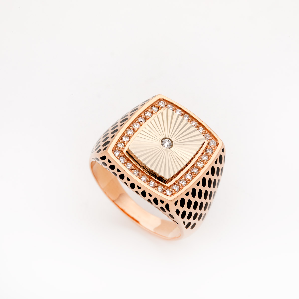 انگشتر جواهر رزگلد مردانه