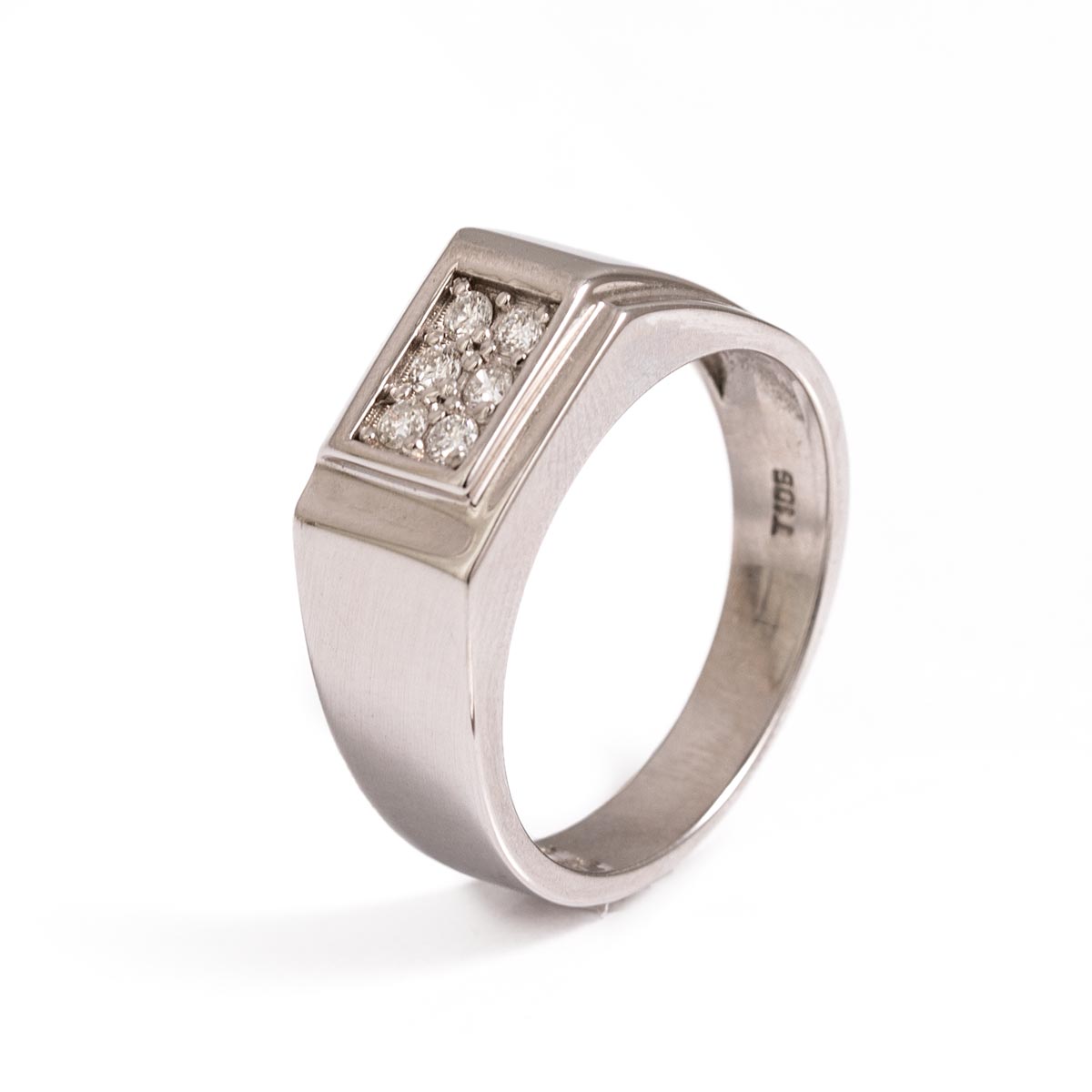 انگشتر جواهر سفید مردانه