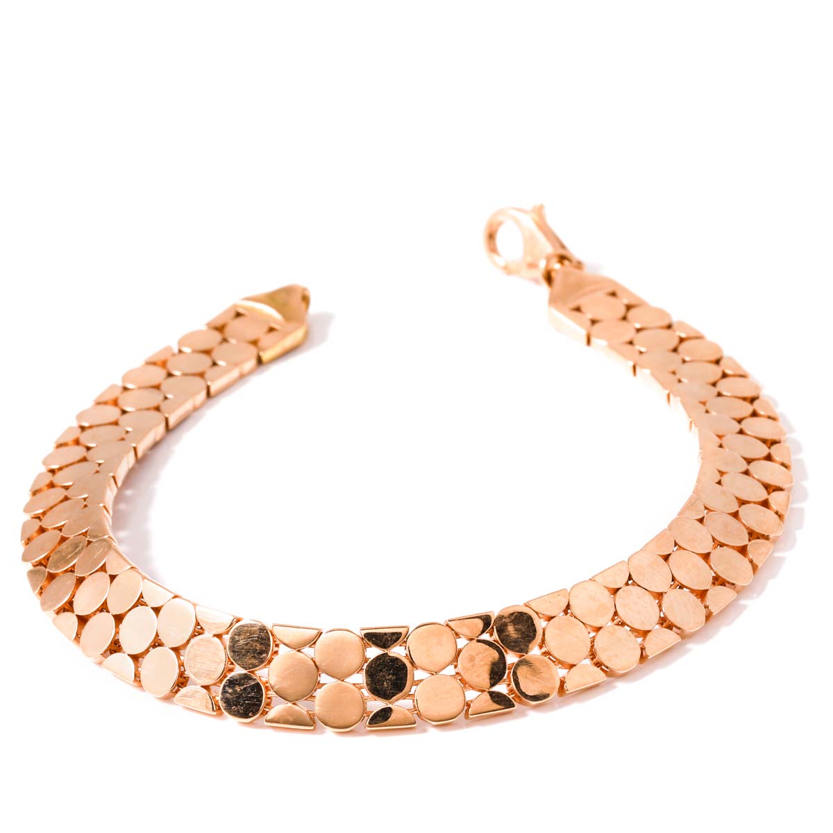 دستبند اسپرت آینه ای رزگلد