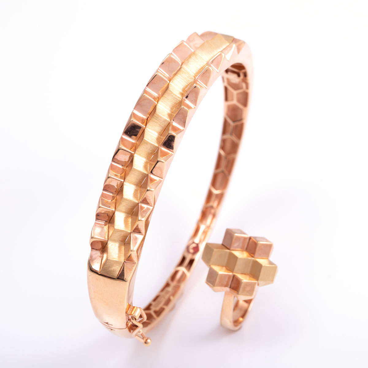 دستبند انگشتر انارکی رزگلد