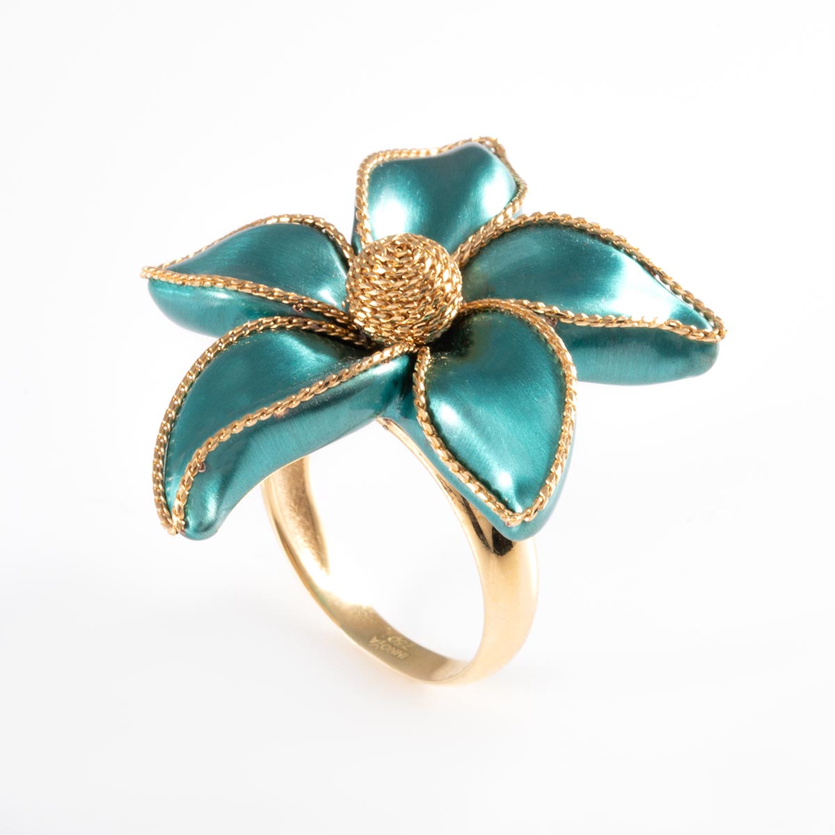 انگشتر ارکیده فیروزه ای کدر