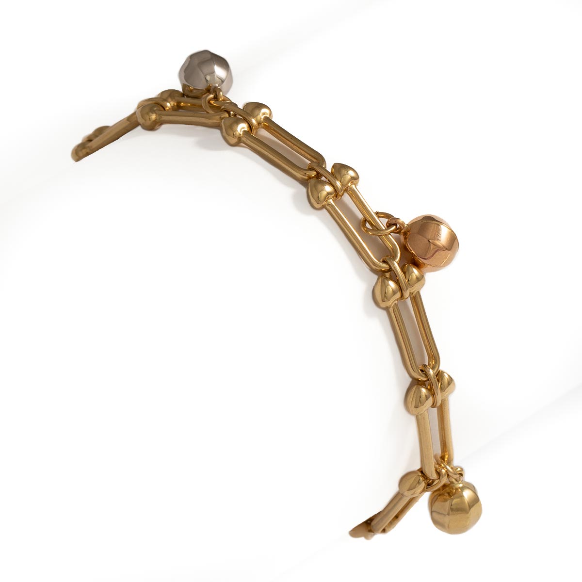 دستبند زنجیری تیفانی گوی آویزدار