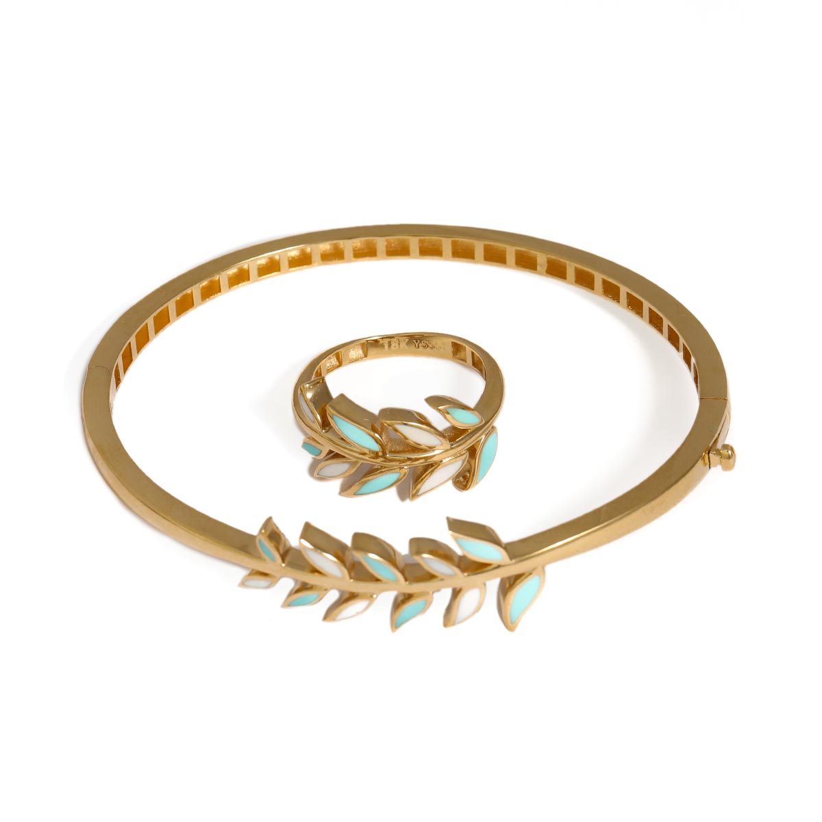 دستبند انگشتر برگ