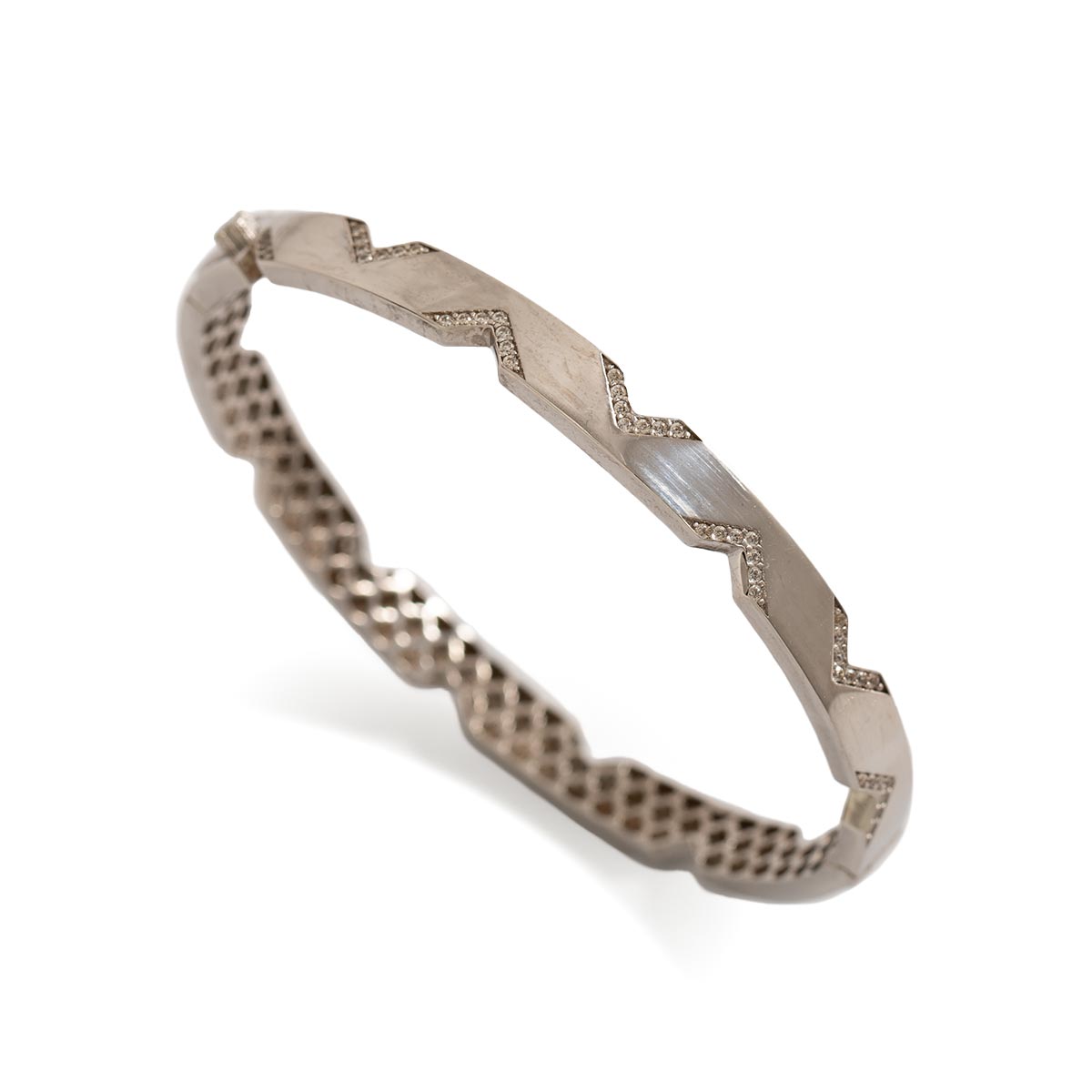 دستبند النگویی تنیسی سفید