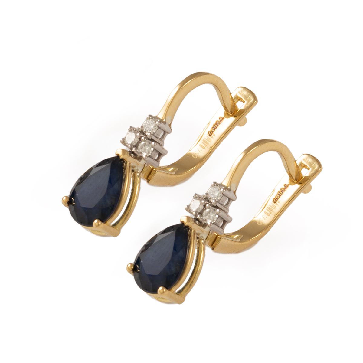 گوشواره جواهر یاقوت کبود