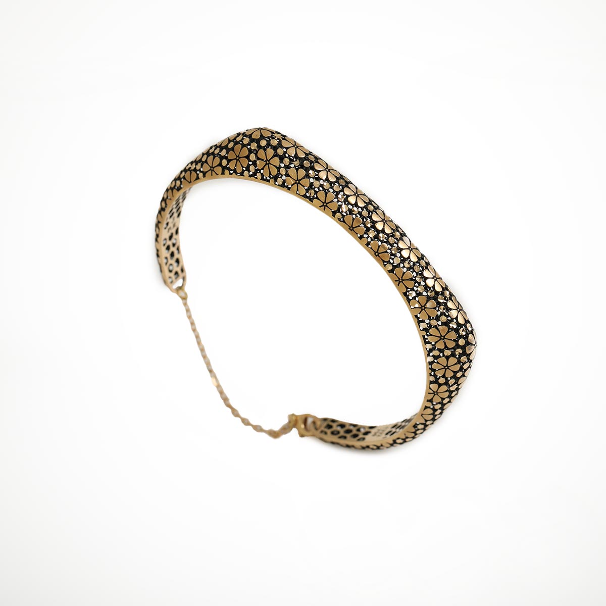 دستبند انگشتر سیاه قلم گل